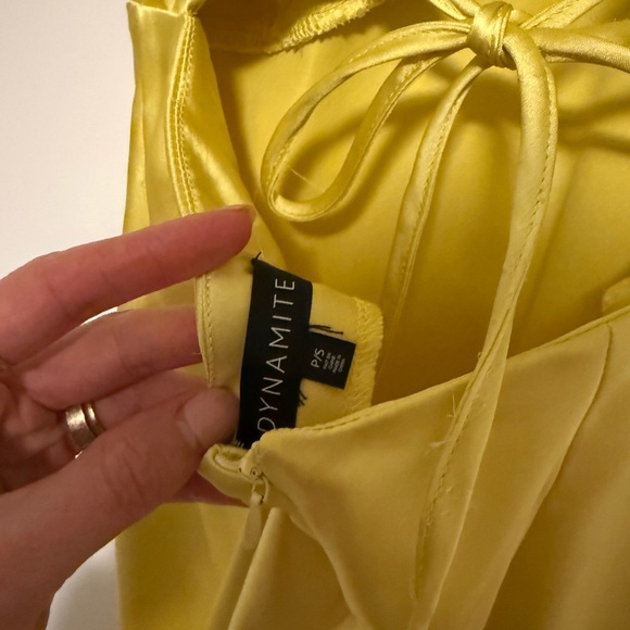 Yellow Satin Dress - Picture 3 of 3